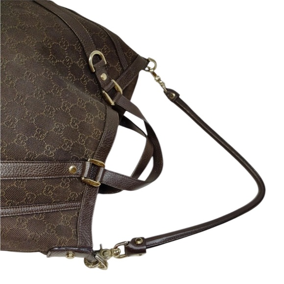 Authentic Gucci Leather/ Canvas Bag - Picture 4 of 8